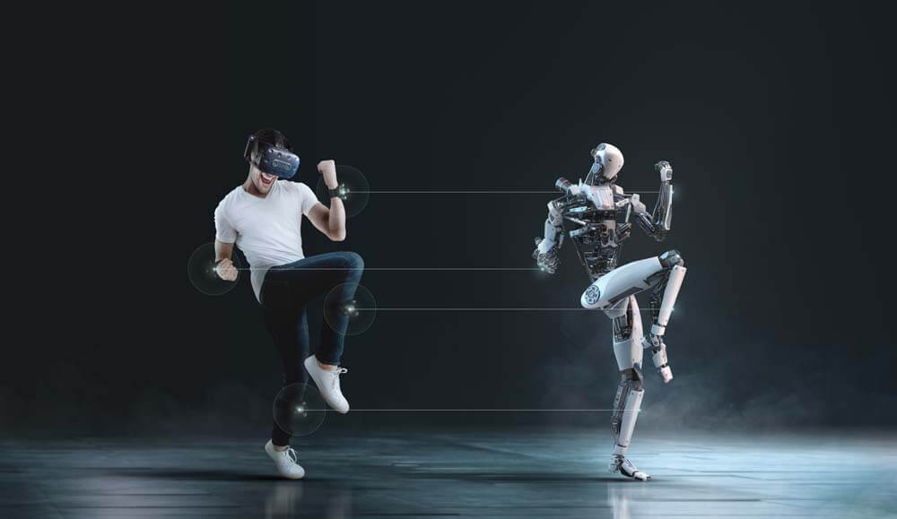 A man using an HTC Vive Tracker 3.0