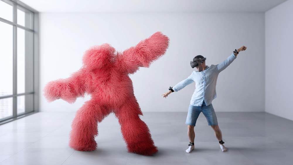 A man using an HTC Vive Tracker 3.0