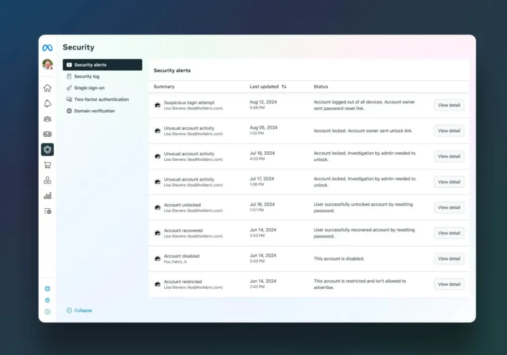 A digital security alert dashboard
