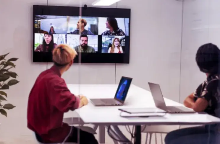 A video call meeting in progress