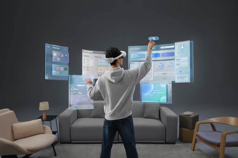 A demonstration of a Pico virtual reality headset