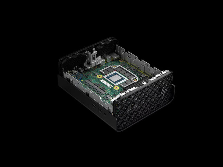 The interior of an HP workstation