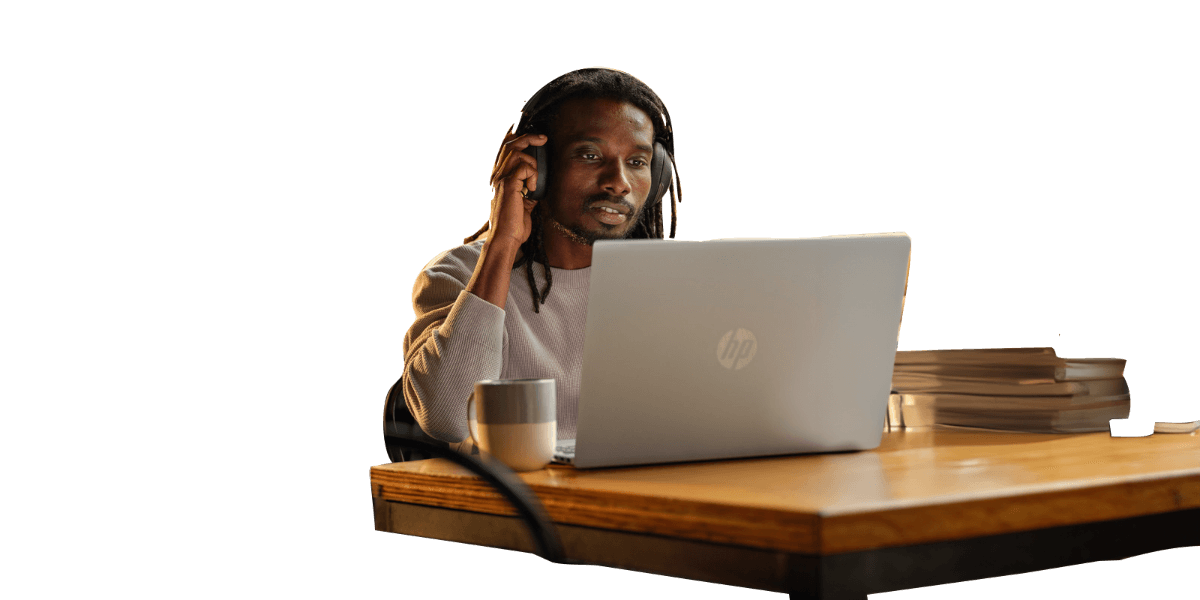 A man using a laptop