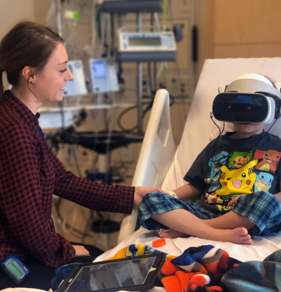 A child using a ManageXR headset